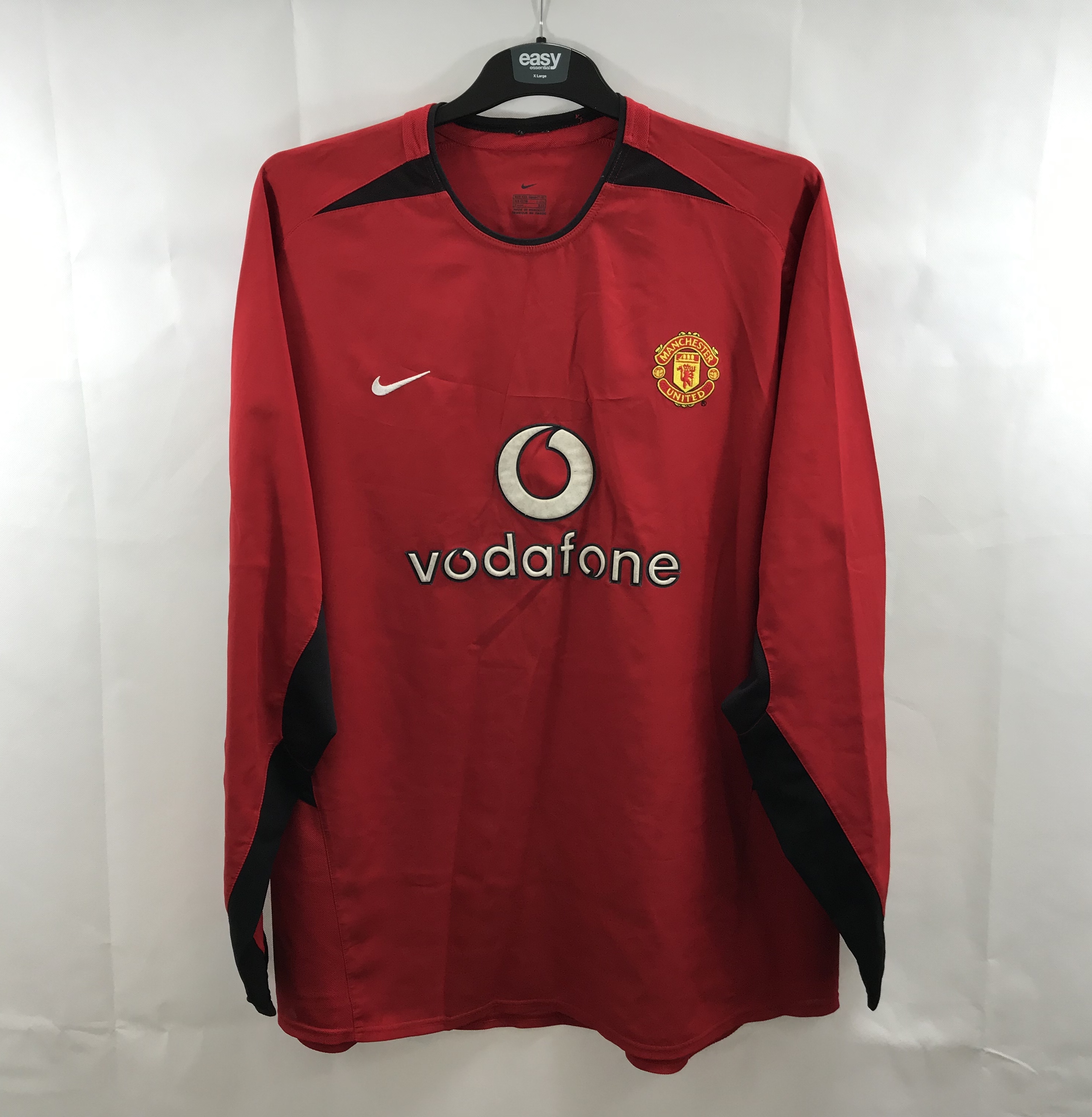 Manchester United Beckham 7 L/S Home Football Shirt 2002/04 Adults XXL ...
