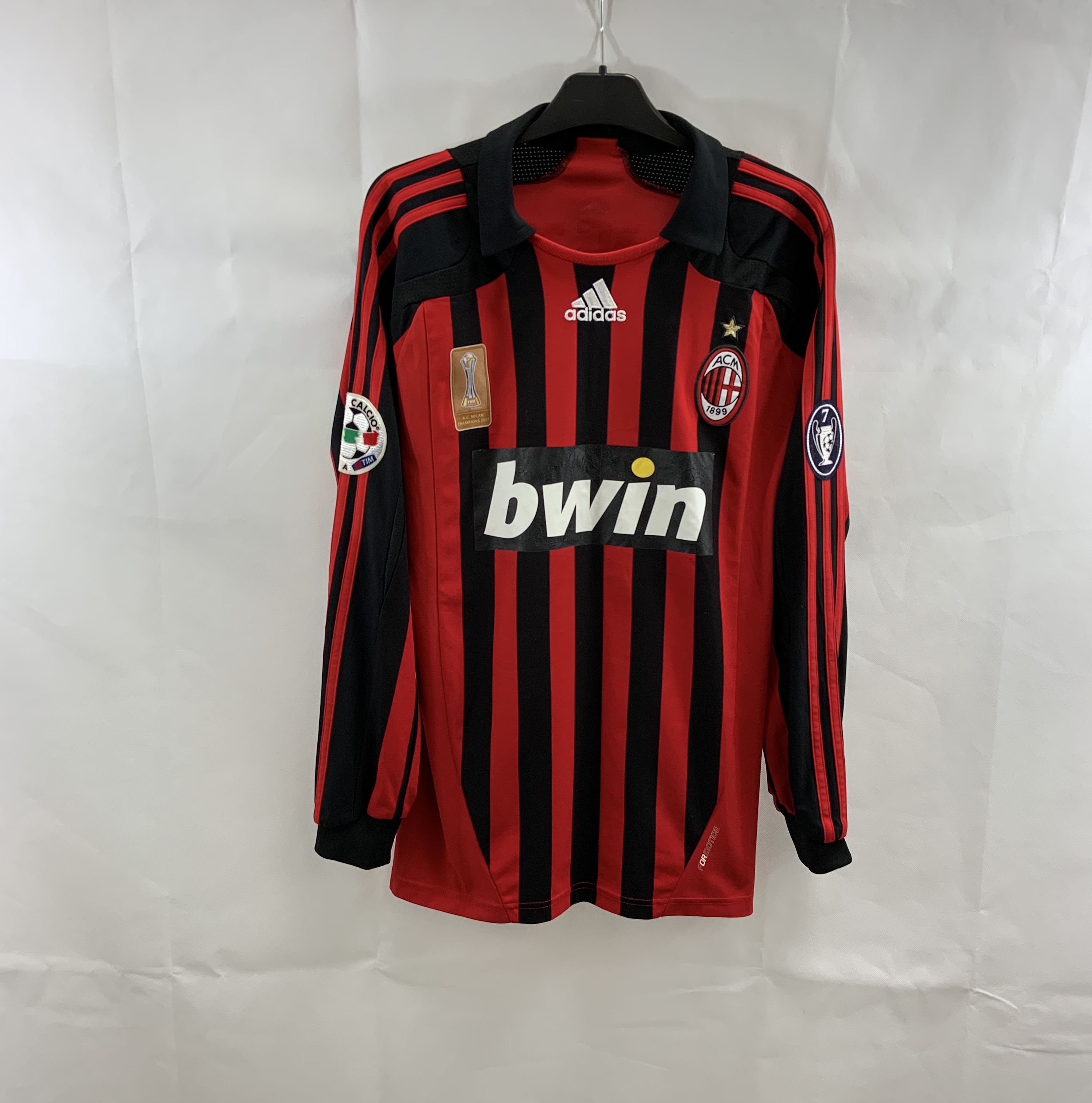 audible Bailarín Emperador Ac Milan Matchworn Nesta 13 L/S Home Football Shirt 2007/08 (L) Adidas C27  – Historic Football Shirts