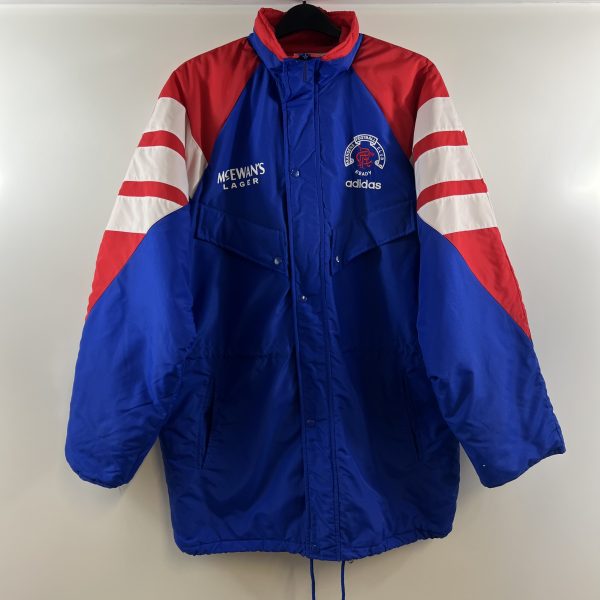 Rangers Padded Football Bench Coat 1992/94 Adults Large Adidas C373 ...